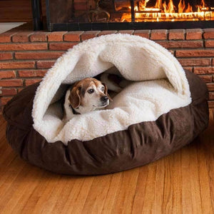 Doghouse Pet Thick Sofa Blanket Soft and Comfortable Round Bread Shape Nest Removable Washable Dog House Bed