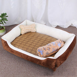 Large Pet Cat Dog Bed 27Colors Warm Cozy Dog House Soft Fleece Nest Dog Baskets House Mat Autumn Winter Waterproof Kennel