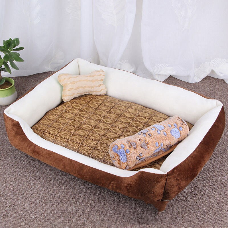 Large Pet Cat Dog Bed 27Colors Warm Cozy Dog House Soft Fleece Nest Dog Baskets House Mat Autumn Winter Waterproof Kennel
