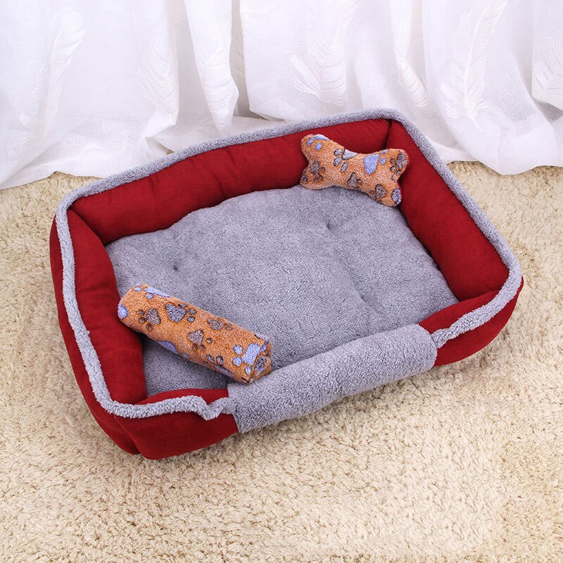 Large Pet Cat Dog Bed 27Colors Warm Cozy Dog House Soft Fleece Nest Dog Baskets House Mat Autumn Winter Waterproof Kennel