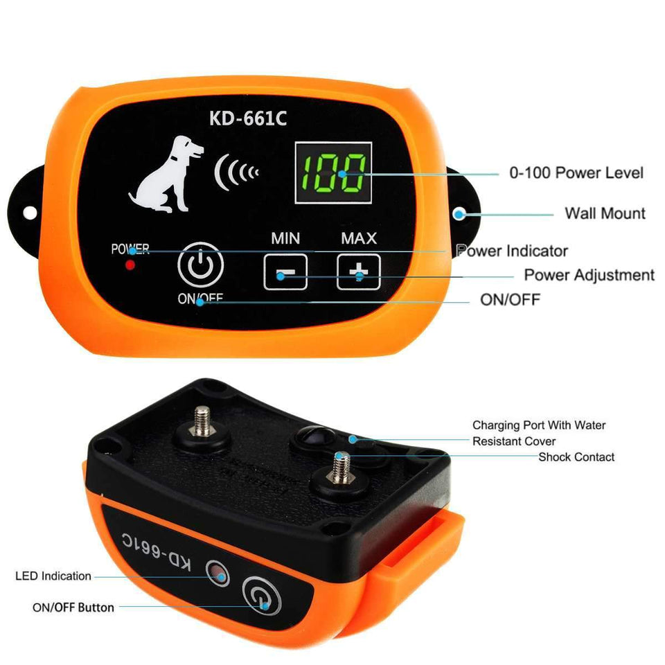 Wireless Dog Fence - Portable Dog Fence With Multiple Collar