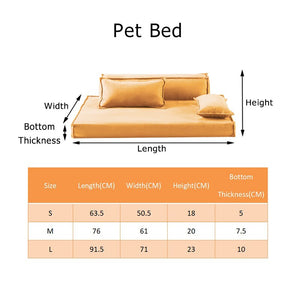 UFBemo Luxury Dog Couch Sofa Cat Bed Memory Foam for Puppy Pets Waterproof Solid for Small Large Dogs Removable Cover Suede