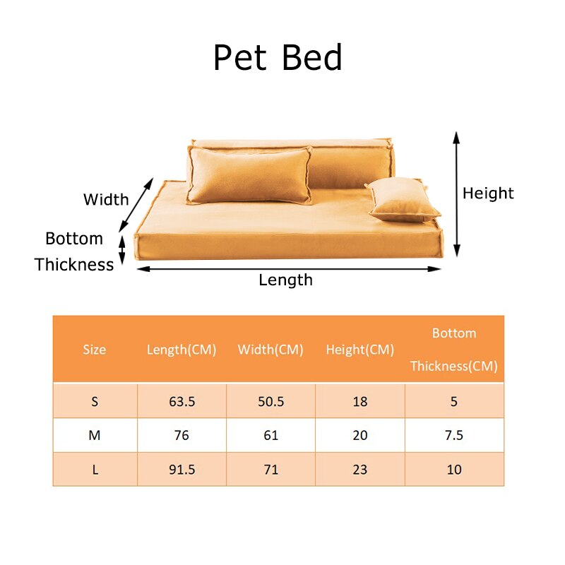UFBemo Luxury Dog Couch Sofa Cat Bed Memory Foam for Puppy Pets Waterproof Solid for Small Large Dogs Removable Cover Suede