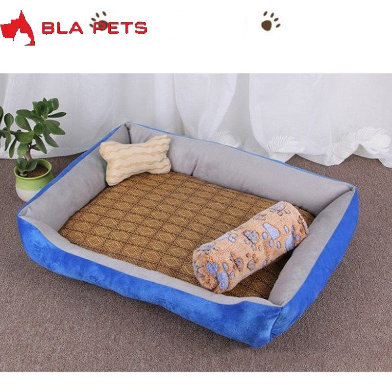 Large Pet Cat Dog Bed 27Colors Warm Cozy Dog House Soft Fleece Nest Dog Baskets House Mat Autumn Winter Waterproof Kennel