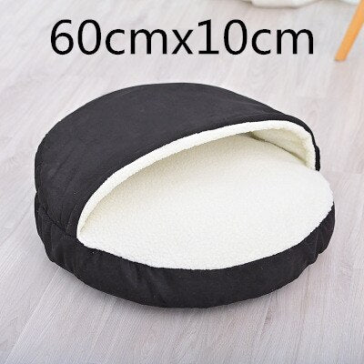 Doghouse Pet Thick Sofa Blanket Soft and Comfortable Round Bread Shape Nest Removable Washable Dog House Bed