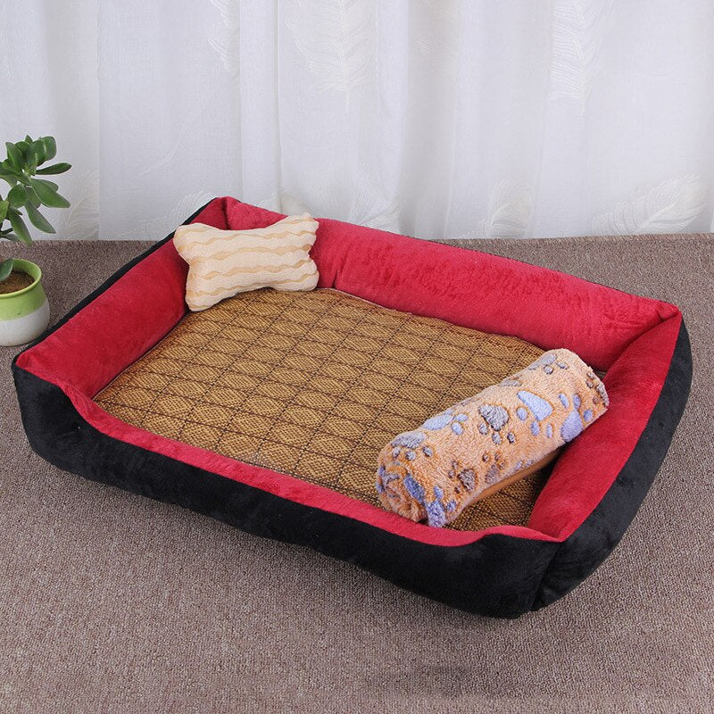 Large Pet Cat Dog Bed 27Colors Warm Cozy Dog House Soft Fleece Nest Dog Baskets House Mat Autumn Winter Waterproof Kennel