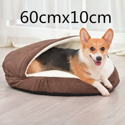 Doghouse Pet Thick Sofa Blanket Soft and Comfortable Round Bread Shape Nest Removable Washable Dog House Bed