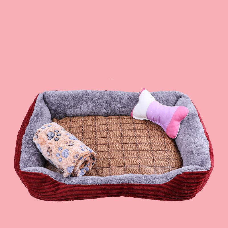Large Pet Cat Dog Bed 27Colors Warm Cozy Dog House Soft Fleece Nest Dog Baskets House Mat Autumn Winter Waterproof Kennel