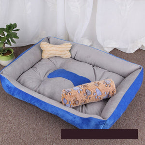 Large Pet Cat Dog Bed 27Colors Warm Cozy Dog House Soft Fleece Nest Dog Baskets House Mat Autumn Winter Waterproof Kennel