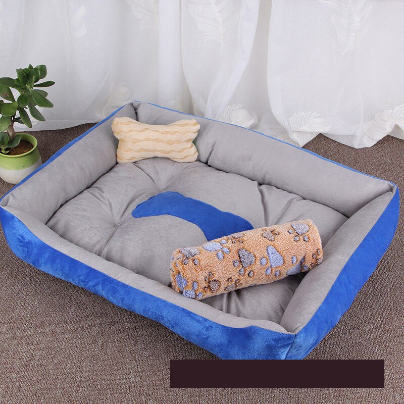 Large Pet Cat Dog Bed 27Colors Warm Cozy Dog House Soft Fleece Nest Dog Baskets House Mat Autumn Winter Waterproof Kennel