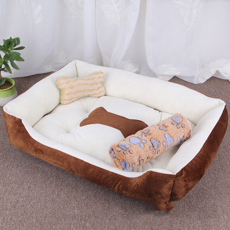 Large Pet Cat Dog Bed 27Colors Warm Cozy Dog House Soft Fleece Nest Dog Baskets House Mat Autumn Winter Waterproof Kennel