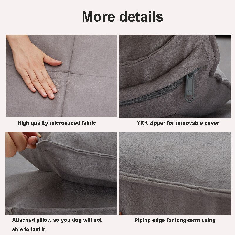 UFBemo Luxury Dog Couch Sofa Cat Bed Memory Foam for Puppy Pets Waterproof Solid for Small Large Dogs Removable Cover Suede