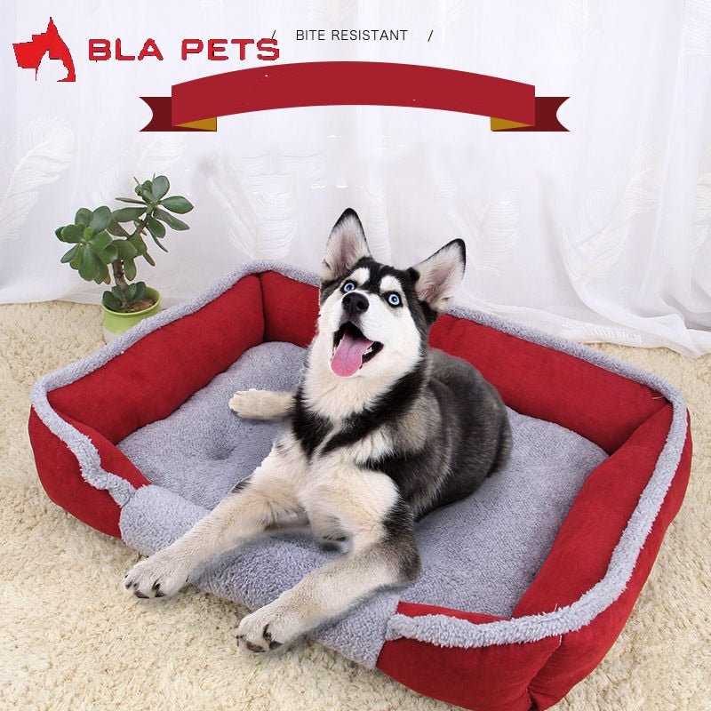 Large Pet Cat Dog Bed 27Colors Warm Cozy Dog House Soft Fleece Nest Dog Baskets House Mat Autumn Winter Waterproof Kennel