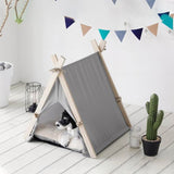 Portable Wood Pet Tent Dog House Cat House Washable Triangle Teepee Tent Outdoor  Indoor Puppy Cat Travel Teepee Cave with Mat