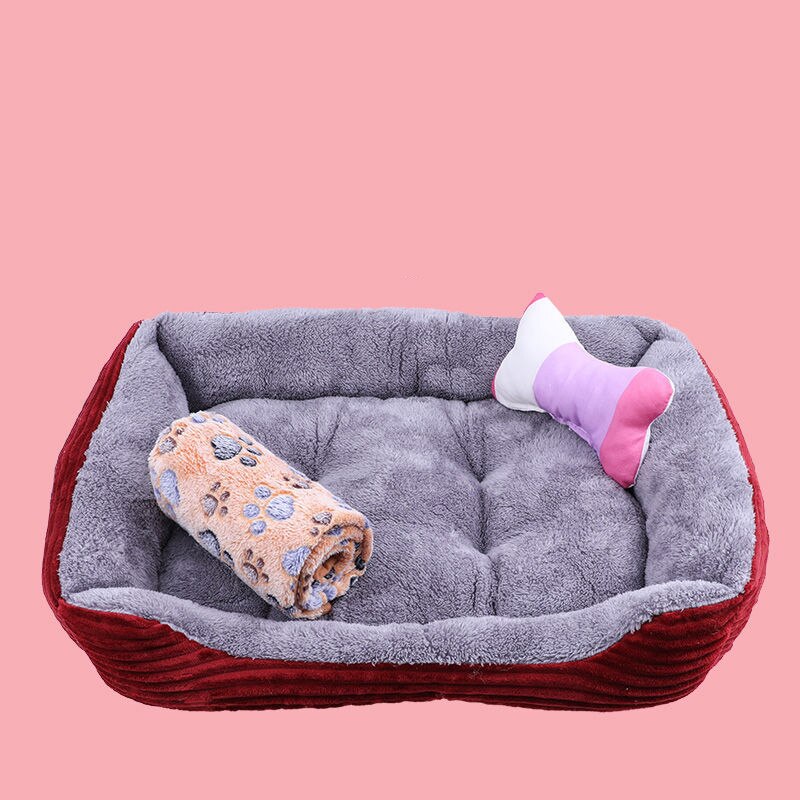 Large Pet Cat Dog Bed 27Colors Warm Cozy Dog House Soft Fleece Nest Dog Baskets House Mat Autumn Winter Waterproof Kennel