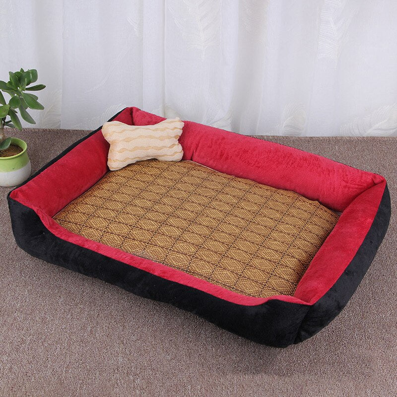Large Pet Cat Dog Bed 27Colors Warm Cozy Dog House Soft Fleece Nest Dog Baskets House Mat Autumn Winter Waterproof Kennel
