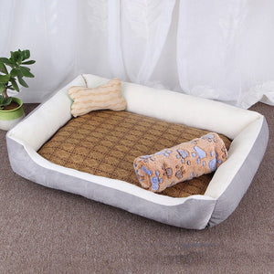 Large Pet Cat Dog Bed 27Colors Warm Cozy Dog House Soft Fleece Nest Dog Baskets House Mat Autumn Winter Waterproof Kennel