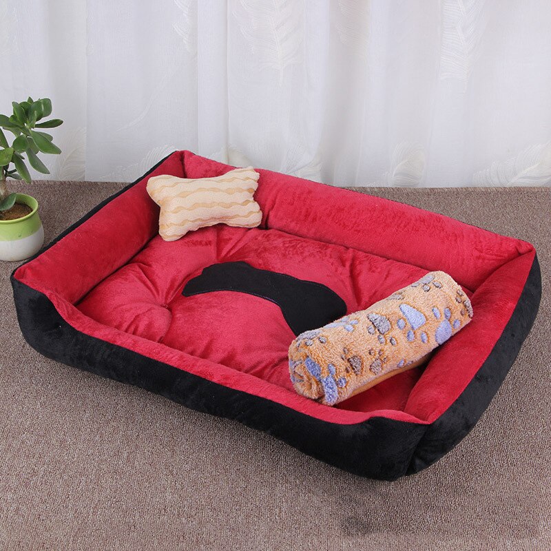 Large Pet Cat Dog Bed 27Colors Warm Cozy Dog House Soft Fleece Nest Dog Baskets House Mat Autumn Winter Waterproof Kennel