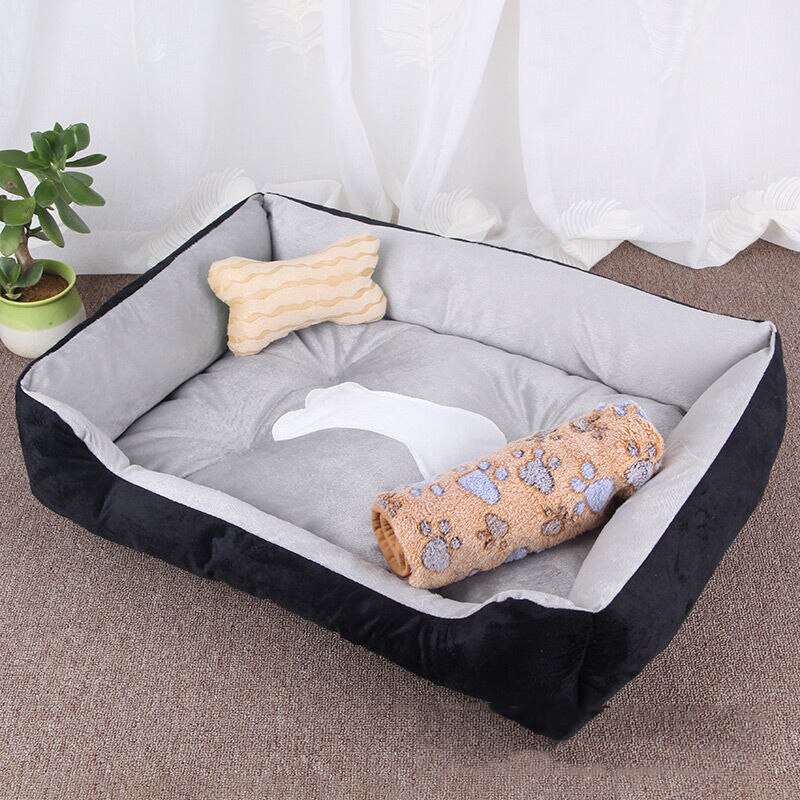 Large Pet Cat Dog Bed 27Colors Warm Cozy Dog House Soft Fleece Nest Dog Baskets House Mat Autumn Winter Waterproof Kennel