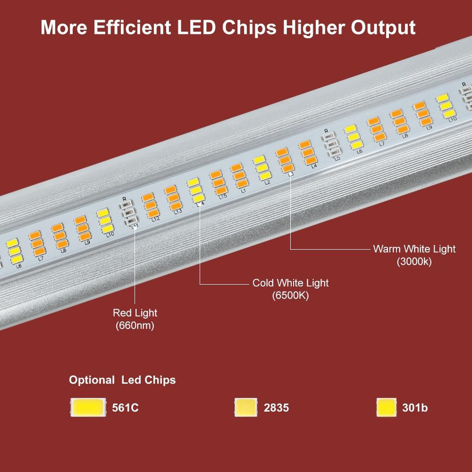 Phlizon Groeilamp 800 Watt Full Spectrum LED Grow Light Bar For Indoor Plant