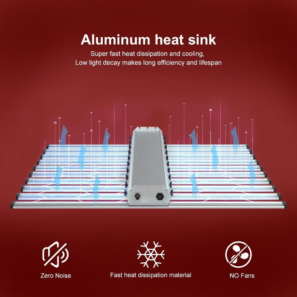 Phlizon Groeilamp 800 Watt Full Spectrum LED Grow Light Bar For Indoor Plant