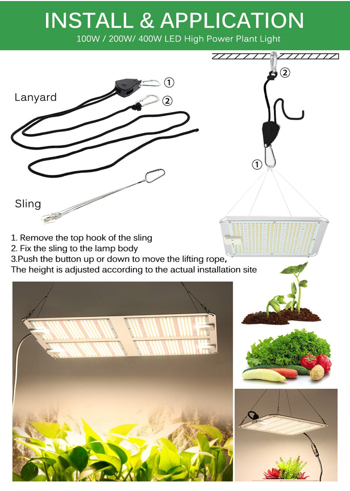 1000W 2000W 4000W Quantum Grow Light Sunlike Full Spectrum LED Phyto Lamp for Plant Hydroponic Greenhouse VEG BLOOM Growth Light