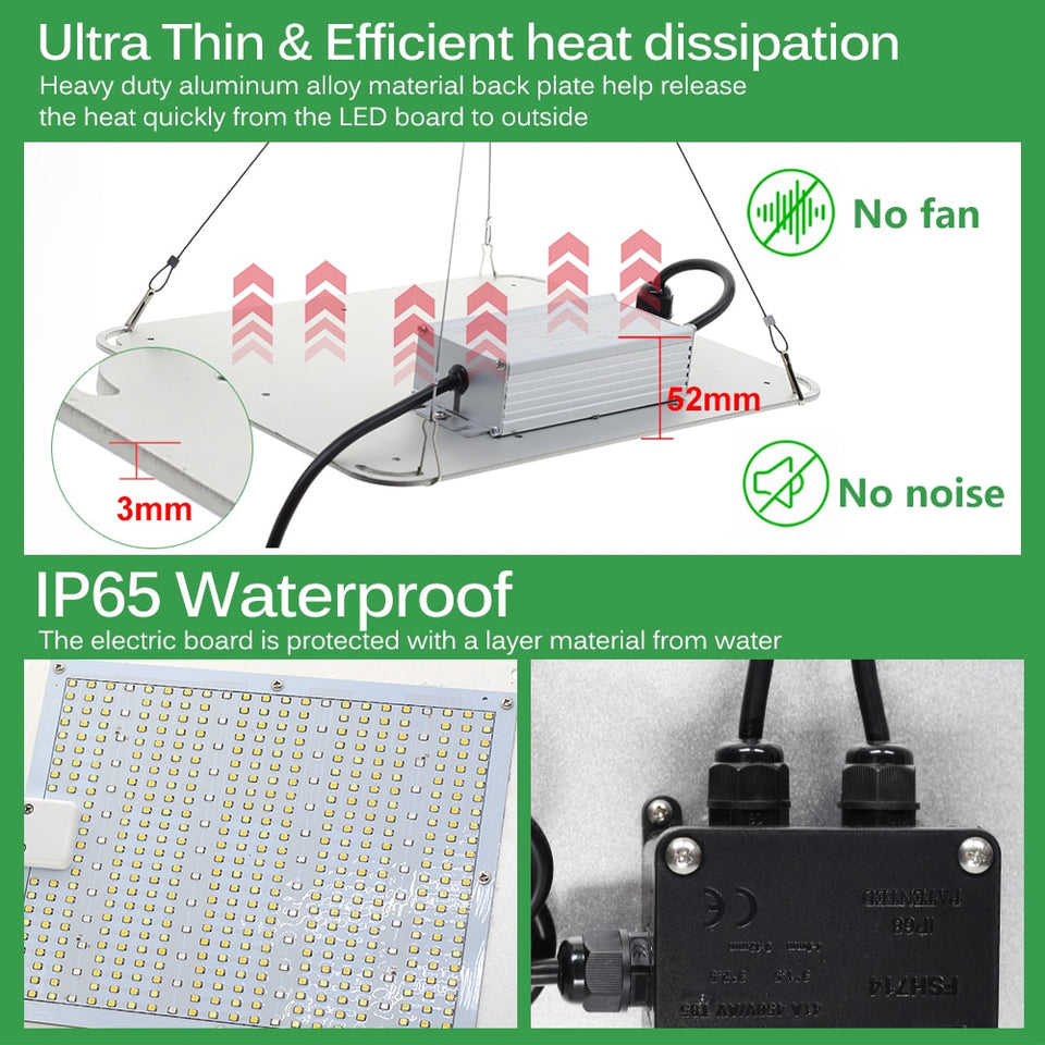1000W 2000W 4000W Quantum Grow Light Sunlike Full Spectrum LED Phyto Lamp for Plant Hydroponic Greenhouse VEG BLOOM Growth Light