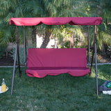 Patio Swing Canopy Awning Hammock -3 Persons, Burgundy