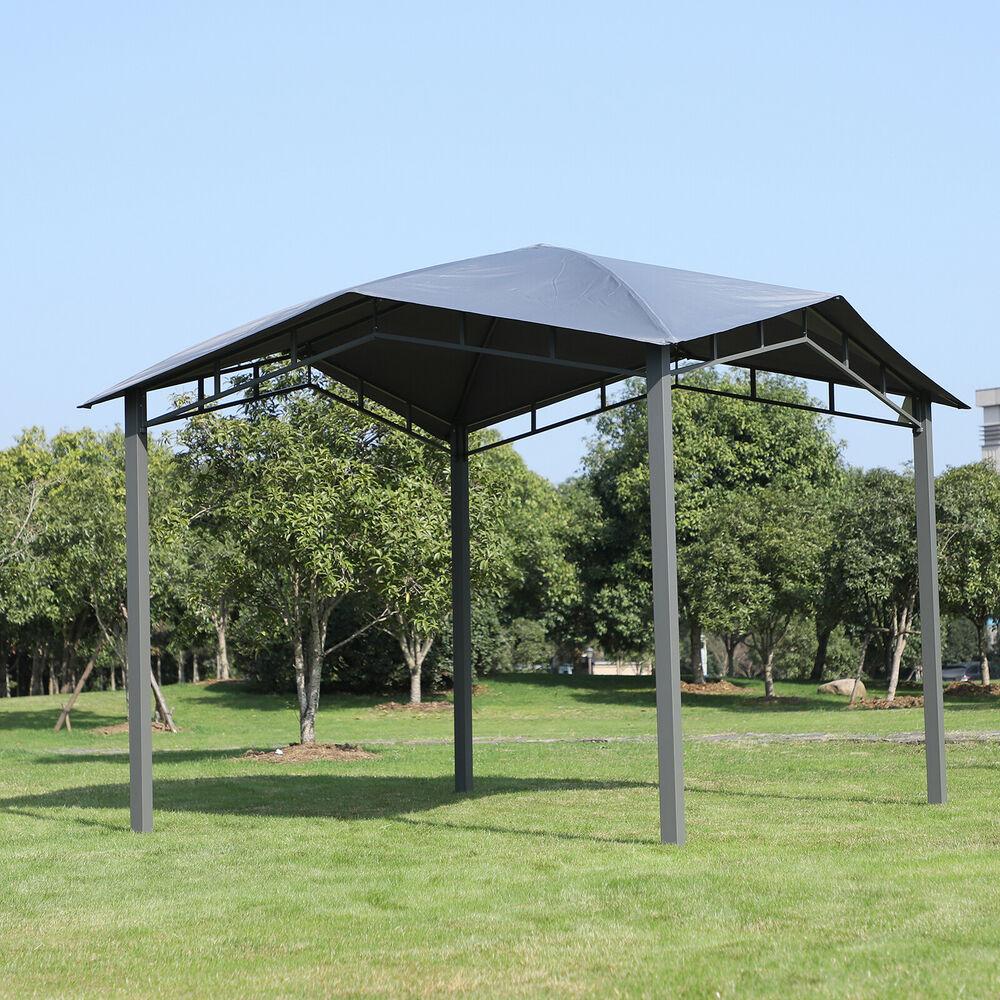 Soft Top Patio Outdoor Canopy Gazebo Tent Grey 10' x 10'