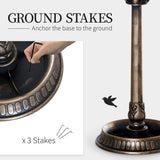 3-in-1 Outdoor Pedestal Bird Bath Garden Décor Feeder Planter Resin Freestanding